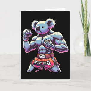 Muay Thai Koala Kickboxing Fighter Funny Card