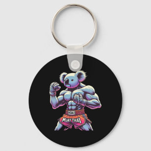 Muay Thai Koala Kickboxing Fighter Funny Key Ring