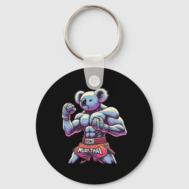 Muay Thai Koala Kickboxing Fighter Funny  Key Ring (Front)