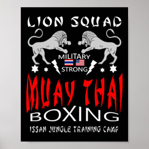 Muay Thai Lion Squad Military Boxing Poster