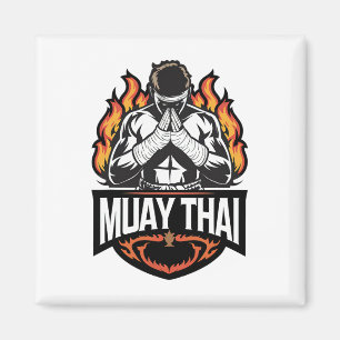 Muay Thai Logo - Thai Boxing Fighter Magnet