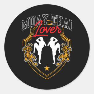 Muay Thai Lover Hobby Boxing Martial Arts Fighter Classic Round Sticker