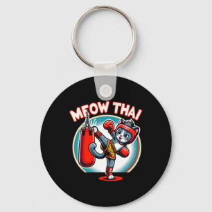 Muay Thai Martial Art Thai Boxing Cat Meow Thai Fo Key Ring