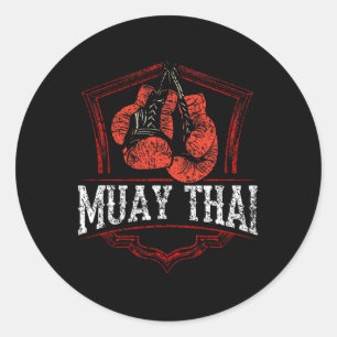 Muay Thai Martial Arts Fighter Boxing Hob Classic Round Sticker