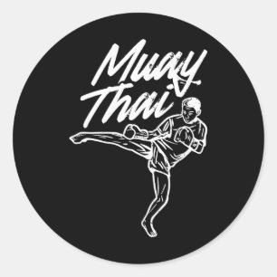 Muay Thai Martial Arts Fighter Fighting Martial Ar Classic Round Sticker