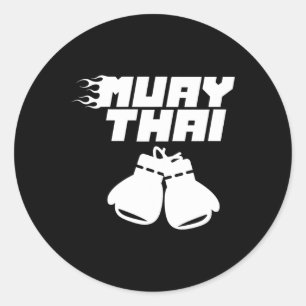 Muay Thai Martial Arts Fighter Hob Classic Round Sticker
