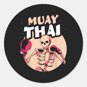 Muay Thai Martial Arts Hobby Fighter Boxing Classic Round Sticker