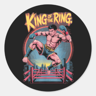 Muay Thai Martial Arts Kickboxing King of The Ring Classic Round Sticker