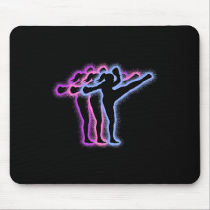 Muay Thai Martial Arts Silhouettes Girls Kickboxin Mouse Pad