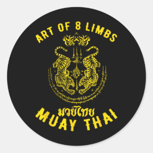 Muay Thai Mens Mma Tiger Street Fight Muay Thai Ki Classic Round Sticker