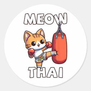 Muay Thai Meow Thai Classic Round Sticker