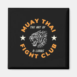 Muay Thai Mma Fight Tattoo Tiger Art Of 8 Limbs Ki Magnet