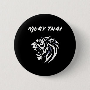 Muay Thai Mma Fight Tattoo Tiger Roar Kickboxing T 6 Cm Round Badge