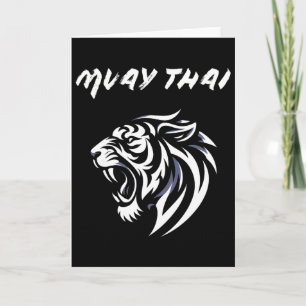 Muay Thai Mma Fight Tattoo Tiger Roar Kickboxing T Card