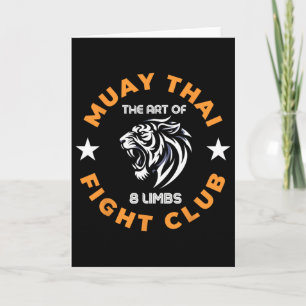 Muay Thai Mma Fight Tattoo Tiger Roar Kickboxing T Card