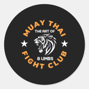 Muay Thai Mma Fight Tattoo Tiger Roar Kickboxing T Classic Round Sticker