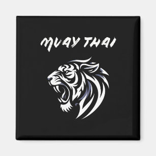 Muay Thai Mma Fight Tattoo Tiger Roar Kickboxing T Magnet