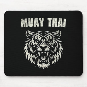 Muay Thai Mma Fight Tattoo Tiger Roar Kickboxing T Mouse Pad