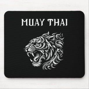 Muay Thai Mma Fight Tattoo Tiger Roar Kickboxing T Mouse Pad