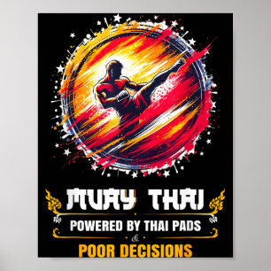 Muay Thai MMA Kickboxing Sarcastic Martial Arts Poster