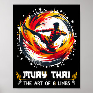 Muay Thai MMA Thai Boxing Kickboxing Art Muay Thai Poster