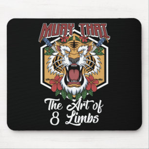 Muay Thai Mma Tiger 8 Limbs Art Kickboxing Mouse Pad