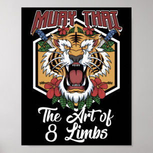 Muay Thai Mma Tiger 8 Limbs Art Kickboxing Poster