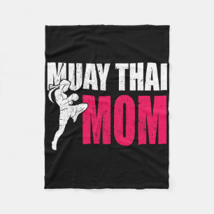 Muay Thai Mom Gift Women Boxing Kickboxing Mma Mua Fleece Blanket