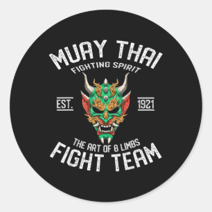 Muay Thai Oni Fight Team - Kickboxing  Classic Round Sticker