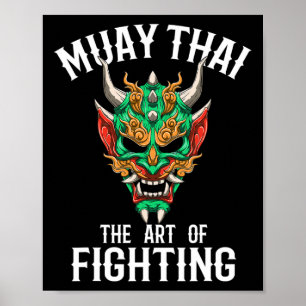 Muay Thai Oni Mask - Thai Boxing And Kickboxing Gi Poster