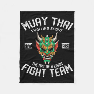 Muay Thai Oni - Thai Boxing And Kickboxing Fleece Blanket