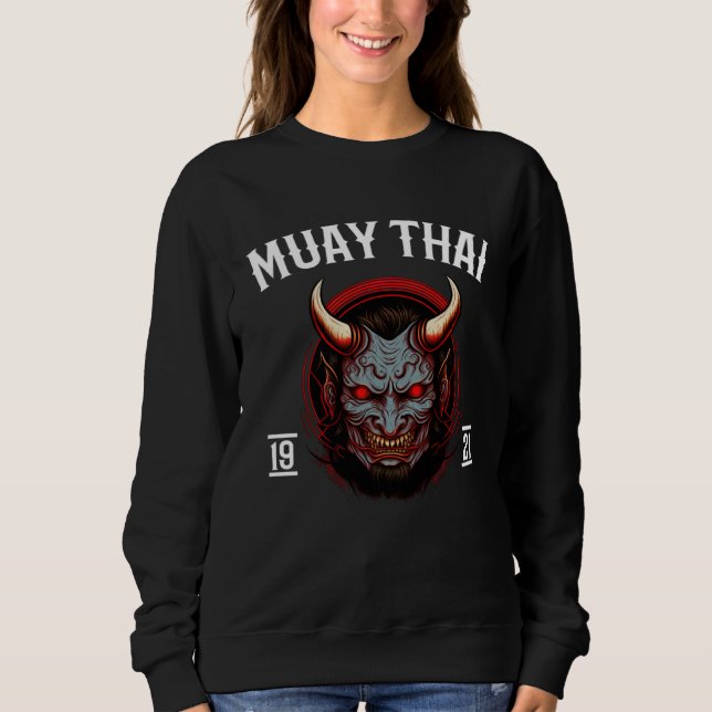 Muay Thai Oni Warrior Fight Team  3 Sweatshirt (Front)