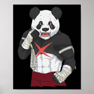Muay Thai Panda Kickboxing Fighter _1  Poster
