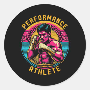 Muay Thai Performance Athlete Men's Kickboxing Mma Classic Round Sticker