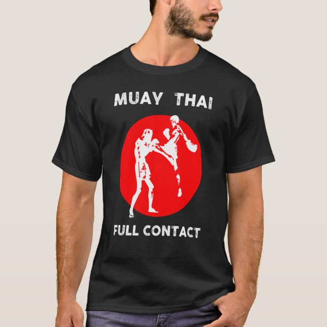 Muay Thai  Retro Kickboxing Boxing T-Shirt (Front)