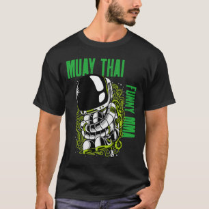 Muay Thai Rolled Up Astronaut, Mma, Kickboxing, Ji T-Shirt