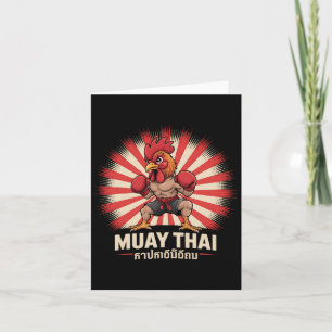 Muay Thai Rooster Fighter Kickboxing Boxing Sporty Card