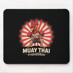 Muay Thai Rooster Fighter Kickboxing Boxing Sporty Mouse Pad