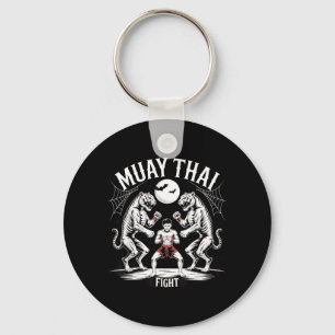 Muay Thai Sak Yant Tiger Halloween Kick Boxing MMA Key Ring
