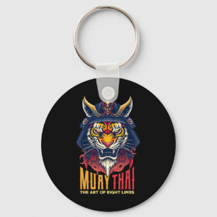 Muay Thai Samurai Tiger Thai Boxing Graphic Key Ring