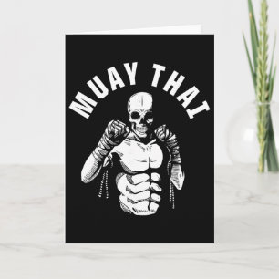 Muay Thai Skeleton Fighter Mma Club Coach Martial  Card