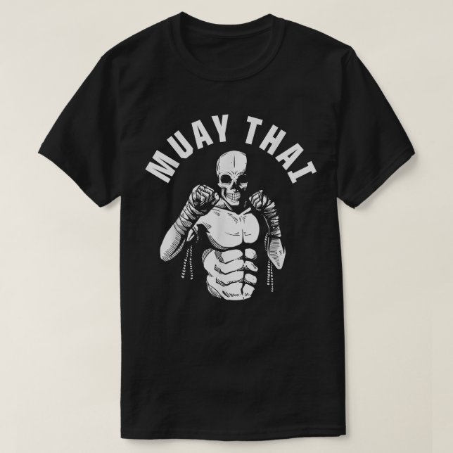 Muay Thai Skeleton Fighter MMA Club Coach Martial  T-Shirt (Design Front)