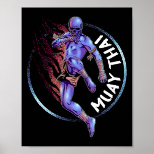 Muay Thai Skeleton  Poster