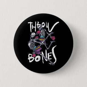 Muay Thai Skeleton - Thai Boxing And Kickboxing 6 Cm Round Badge