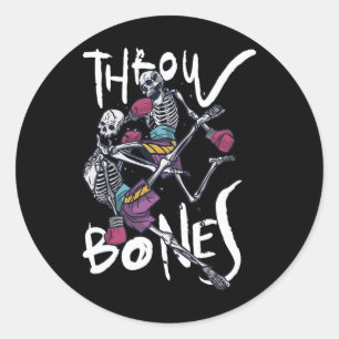 Muay Thai Skeleton - Thai Boxing And Kickboxing Classic Round Sticker