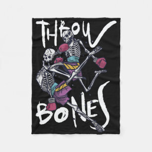 Muay Thai Skeleton - Thai Boxing And Kickboxing Fleece Blanket