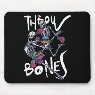 Muay Thai Skeleton - Thai Boxing And Kickboxing Mouse Pad