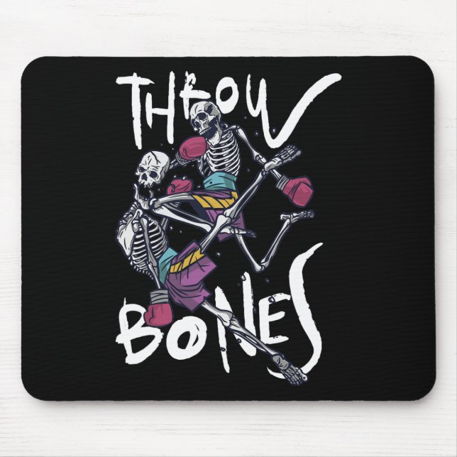 Muay Thai Skeleton - Thai Boxing And Kickboxing  Mouse Pad (Front)