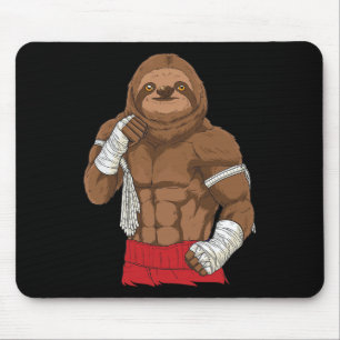 Muay Thai Sloth Kickboxing Fighter Mouse Pad