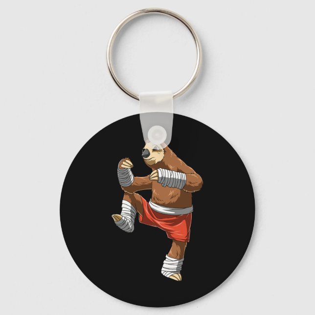 Muay Thai Sloth - Thai Boxing And Kickboxing  Key Ring (Front)